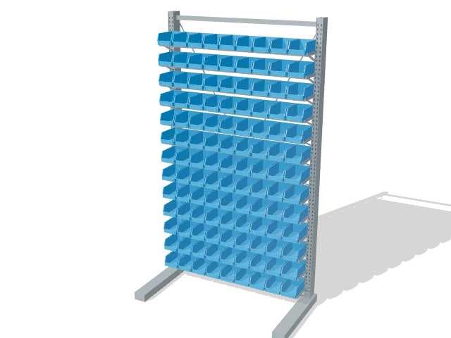 Rayonnage de picking QUICK garni de bacs