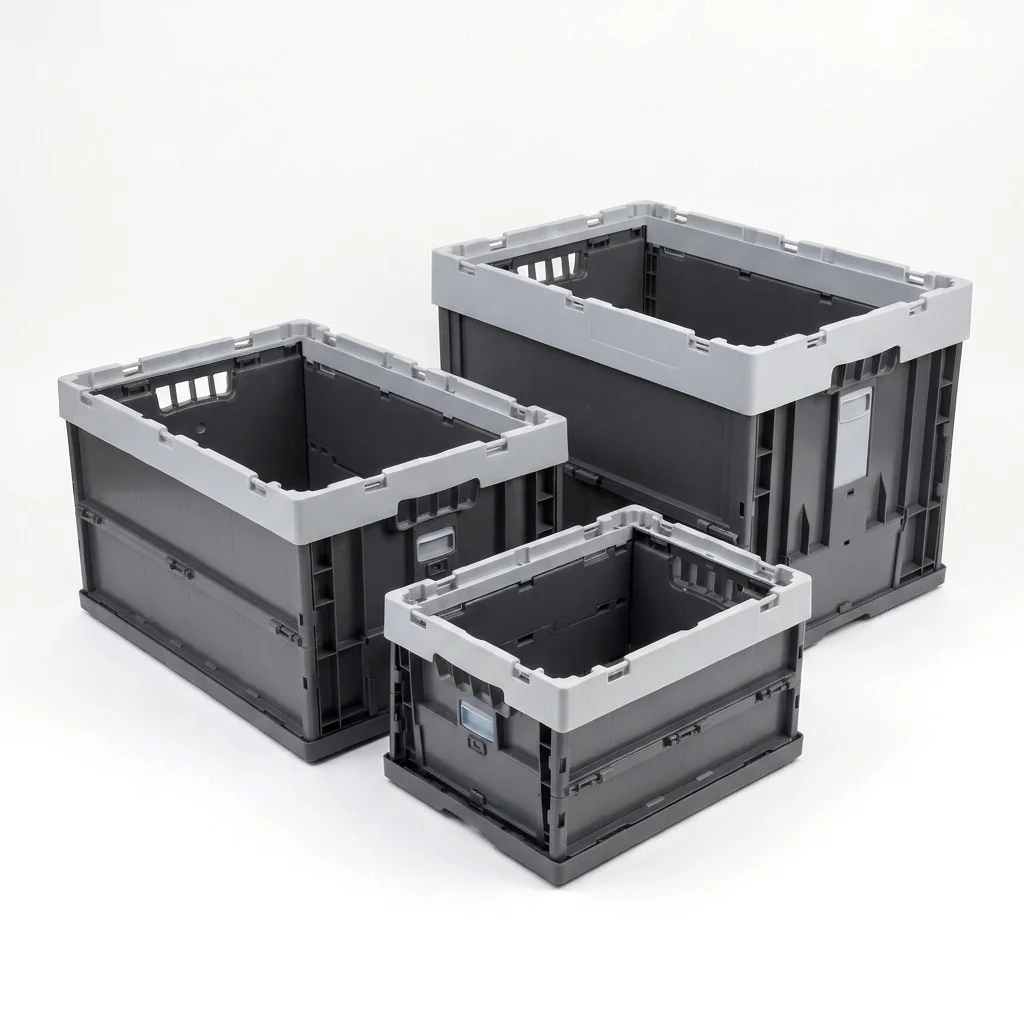 Bacs pliables FLEX en 3 tailles S, M et L, caisses plastiques repliables